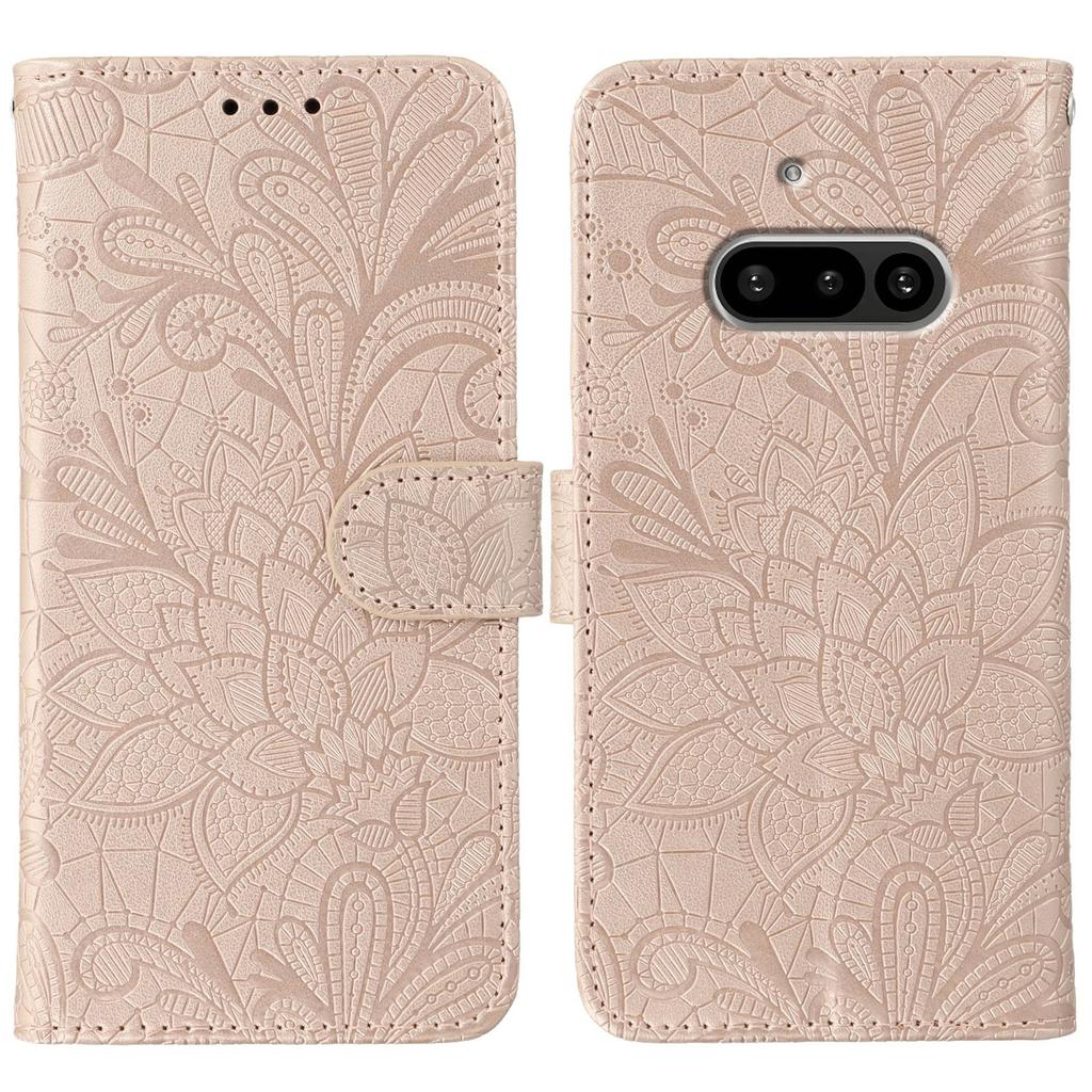 For Nothing Phone (3a) Case Lace Flowers PU Leather Flip Wallet Phone Cover
