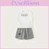 Boy Summer Sleeveless Letter Print Cotton Shorts Set For Kids Playwear
