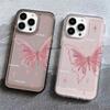 Pink Butterfly Phone Case For IPhone 11 Case IPhone 16 Pro 13 12 14 15 Pro Max XR XS X 7 8 Plus SE Shockproof Cover Case