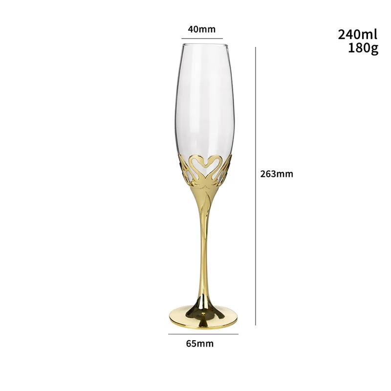 Kreativt Kristallglas med Diamantbägare, Bröllopschampagneglas, Färgbox, Premium Retrobägare, 2-pack