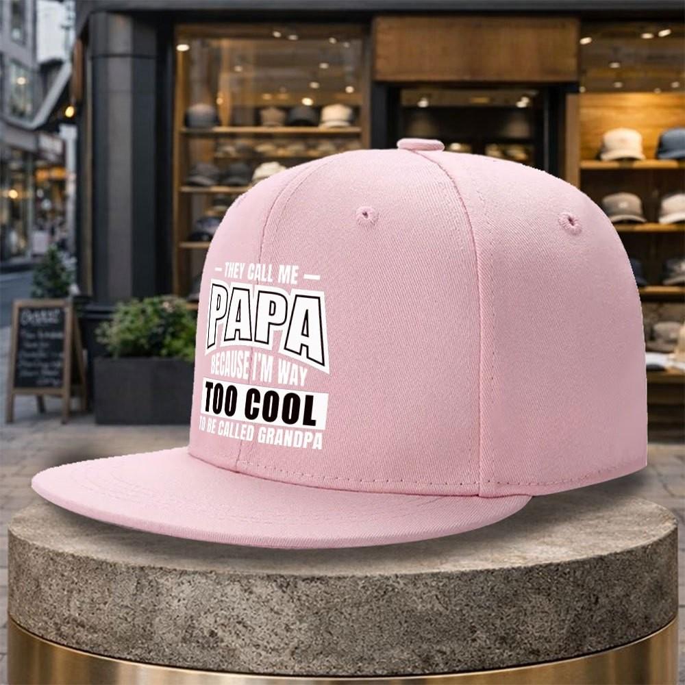 Papa Too Cool Grandpa Funny Slogan Baseball Cap Polyester Adult Casual Snapback Hat Unisex Outdoor