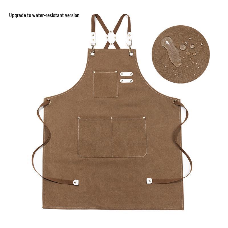 Thickened Canvas All-Cotton Apron for Cooking, Gardening, and Nail Art