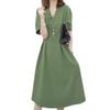European summer chic design waist pinched small temperament dress fat mm thin large size knee casual skirt