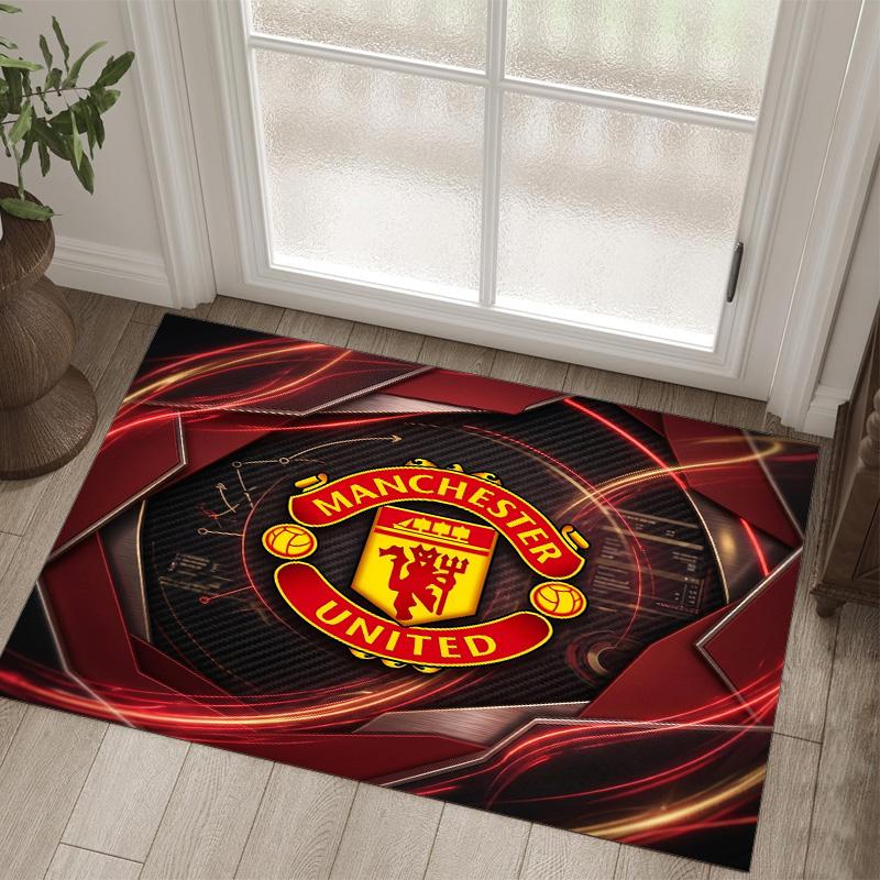 Manchester United Design Crystal Velvet Carpet Cozy Non?Slip Printed Rug For Bedroom Living Room Entrance