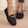 Fashion Ladies Shoes 2025 Brand Slip-on Women's Flats Fashion Metal Decoration Casual Plus Size Light Soft Bottom Flat Low Heels Zapatos