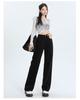 Women's High-Waist White Wide-Leg Jeans - Slim, Straight, Floor-Length, and Loose Fit for Spring & Autumn 2025