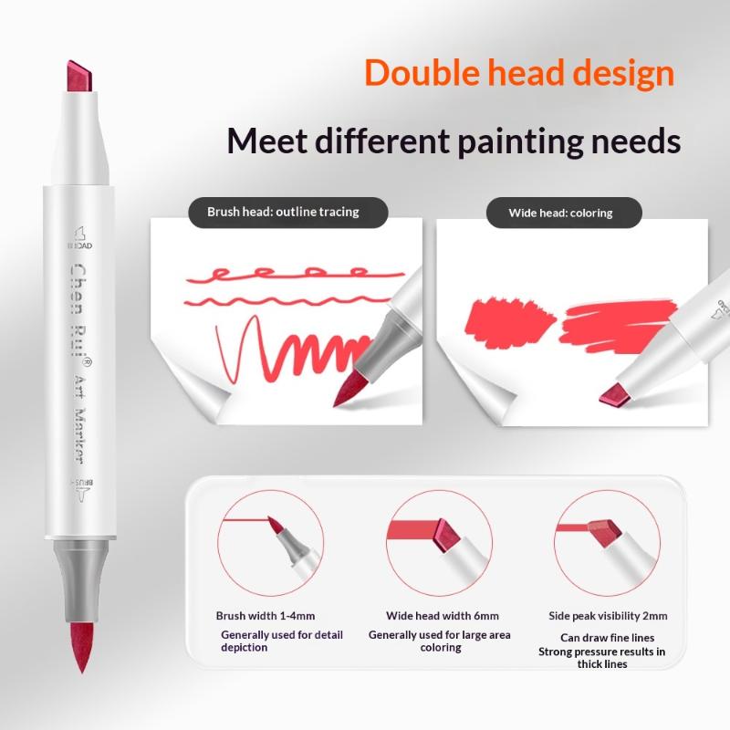 Dual Tip Art Markers 48 Assorted Colors Non-toxic Smooth Drawing Pens for Art Students Sketching Coloring Gift Choice