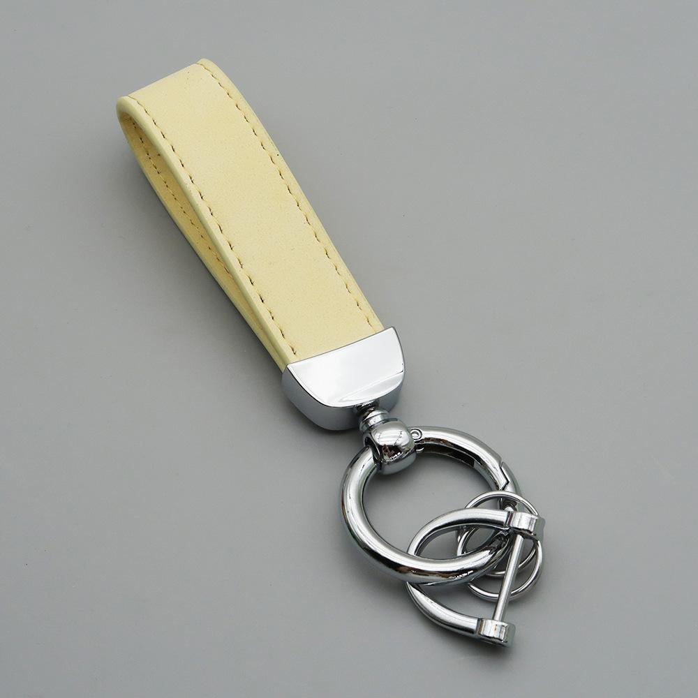 Custom LOGO Suede Leather Keychain Vintage Laser Engrave Car Key Ring Holder for Men and Women Personalized Key Chains Ring