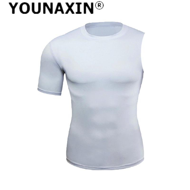 Мужские футболки с коротким рукавом на одну руку базовый слой баскетбол спорт фитнес бег спортивная одежда для активного отдыха SML XL 2XL 3XL 3XL белый 1519₽