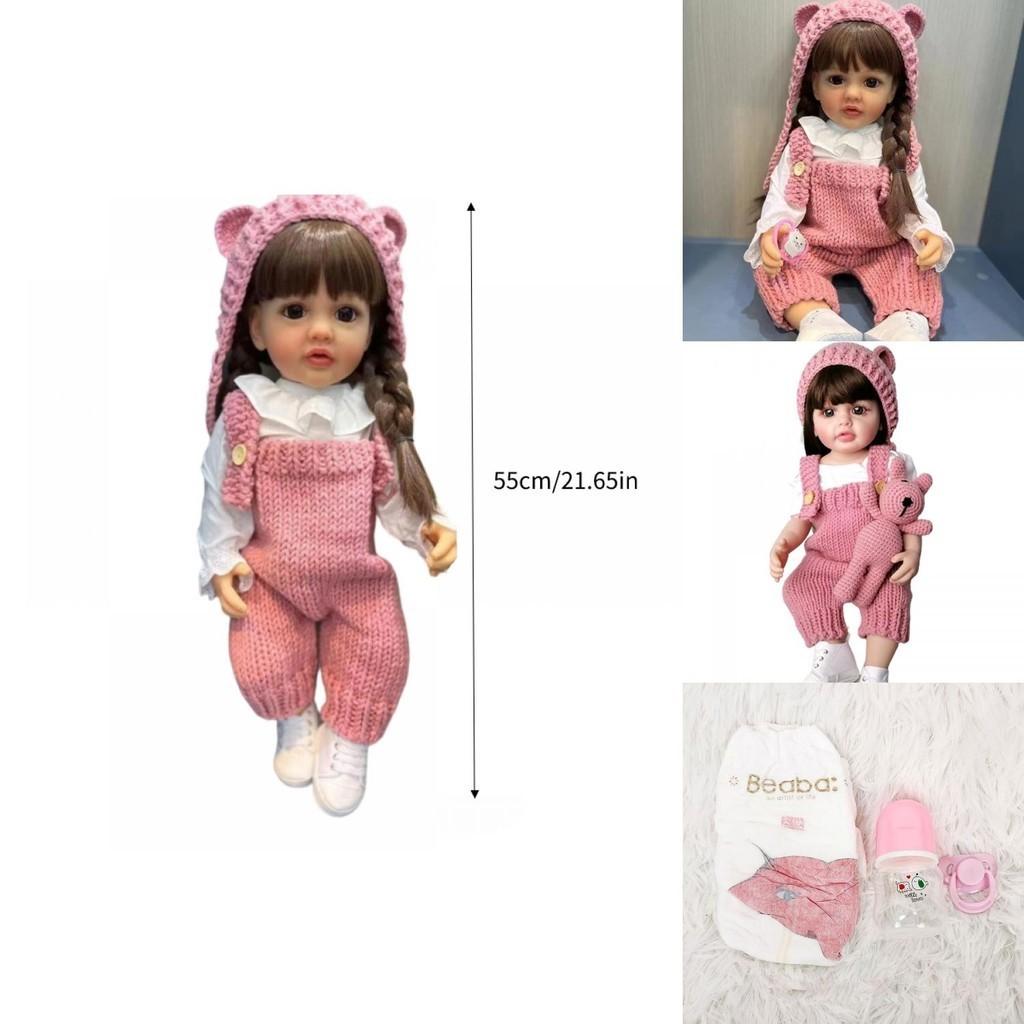 All-pink 55cm Full Silicone Baby Doll Soft And Flexible With Lifelike Features