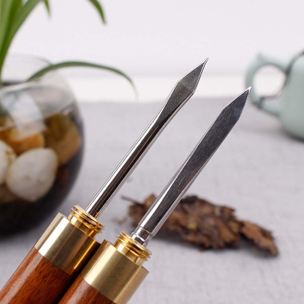 Professional Sandalwood Stainless Steel Puerh Tea Tools Tea Cutter Tea Needle Teaware