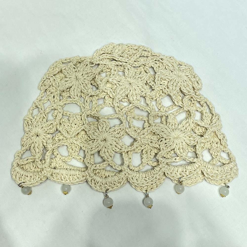 Bohemian Style Crochet Flower Knitted Hat Handmade Woven Cap Sweet Hollowed Out Beanie Cap  Summer