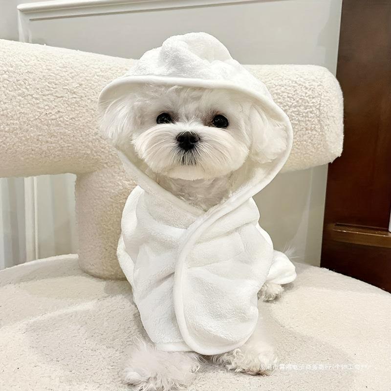 Pet Bathrobe Thickened and Highly Absorbent Dog Bath Towel Cat Teddy Bichon Schnauzer Universal Hooded Style