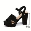 Sandals Plus Size Women's Shoes New Casual Breathable Fleece Bread Heel Versatile Block Heel Kitten Heel