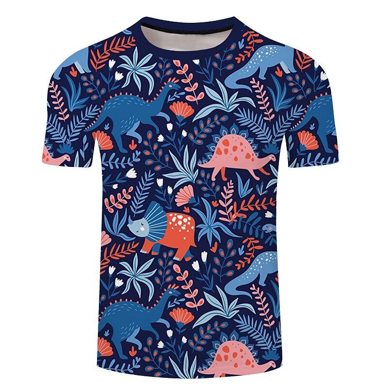 New Cool Powerful Dino Colorful 3d Print T Shirt For Kids Boys Casual Short Sleeve T-Shirt For Summer Children's Clothing Tops