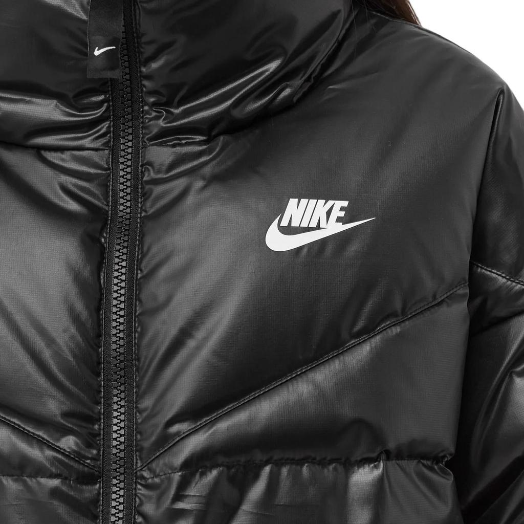 Nike Solid Color Logo Print Zip-Up Jacket Women Outerwear Black DH4079-010
