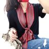 Charming Burgundy Mulberry Silk Scarf, Autumn And Winter Foreign Versatile Double-Sided Silk Scarf, Thin Streamer