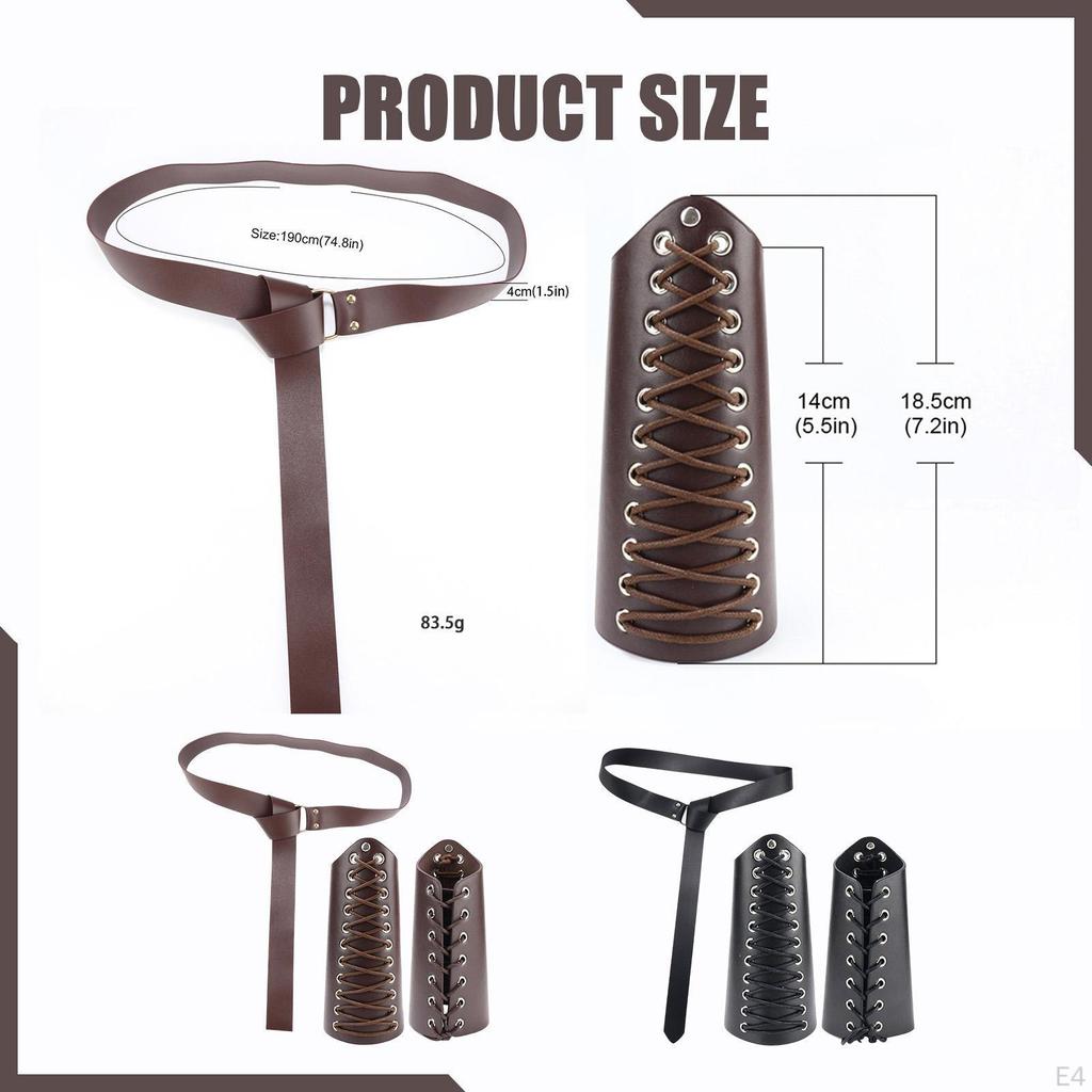 Medieval Knight Belt Arm Bracers Pirate Prop for Adults