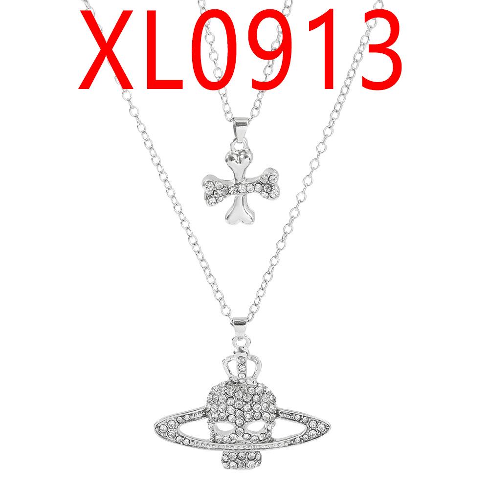 Saturn Wings Heart Devil Owl Pendant Necklace - Unique Retro Jewelry