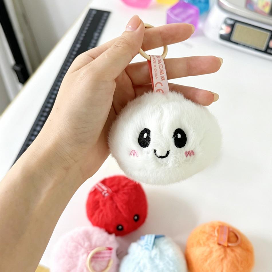 Trendy Hot Style Bag Hanging Cute Simulation Dumpling Plush Keychain Backpack Pendant Cartoon Toy Gift