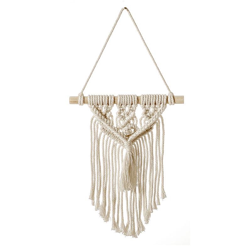

Макраме настенный ковер ручной работы художественная кисточка бохо гобелен домашний декор ручной работы бежевый
