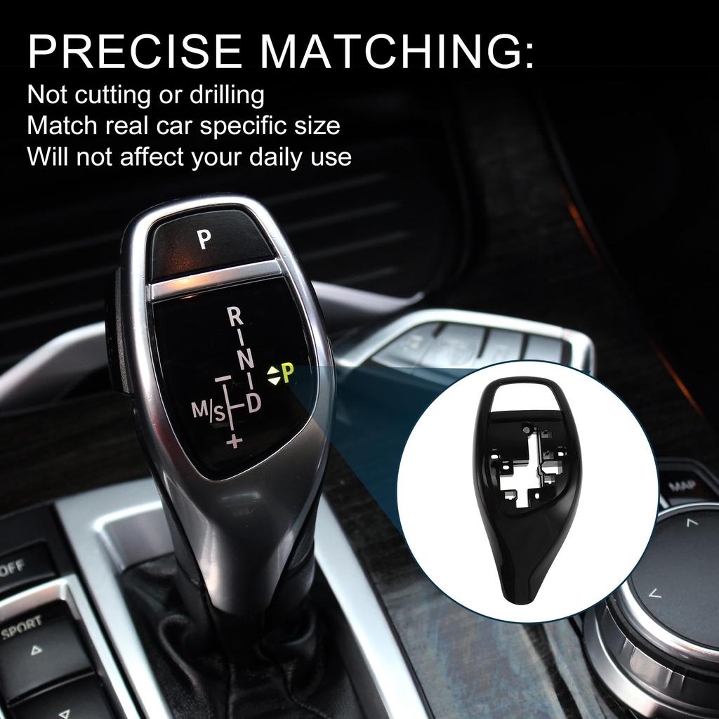 TUCKBOLD BMW Gear Shift Knob Button Cover for 1st Series F20 2nd Series 3rd Series F30 Sport Waterproof Center Console Knob Trim Interior Black with
