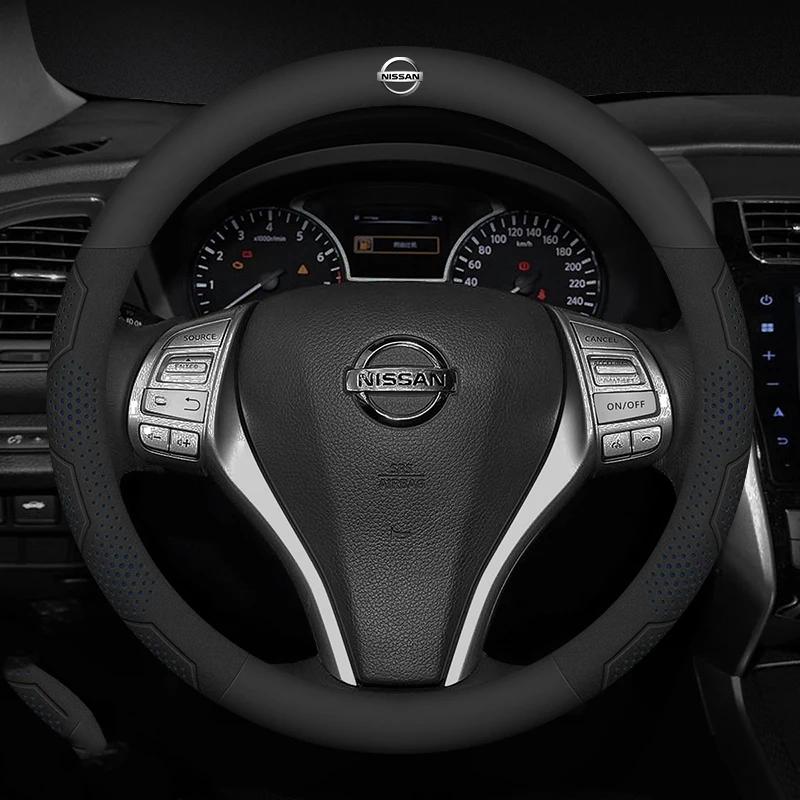 lfcsw2 Car Steering Wheel Cover Nissan Qashqai Juke X-Trail Patrol Note Leaf Altima Maxima Micra Murano Rogue Pulsar Sentra Teana Tiida