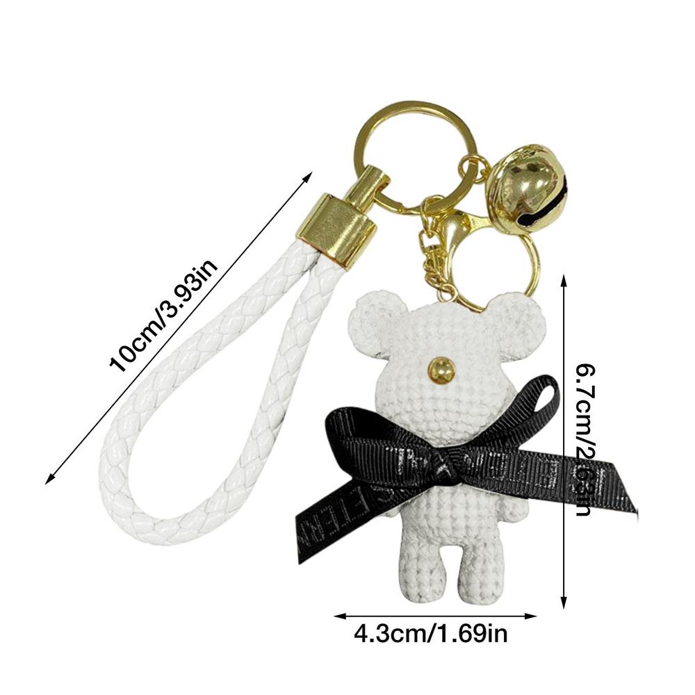 Bear Keychain Pendant Cartoon Bear Keychain Portable Creative Bear Key Chain Pendant Key Rings Decoration For Backpack белый