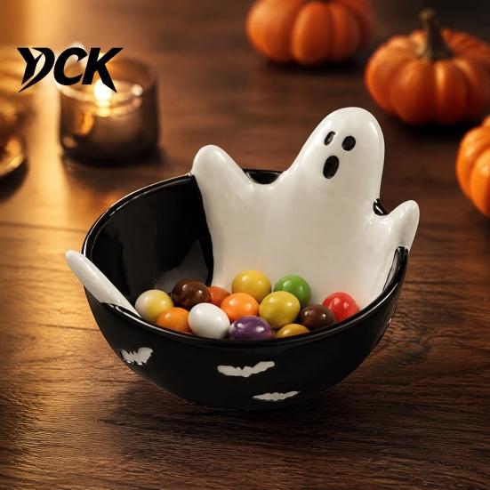 Vassoio portasnack a grande capacità Scheletro di Halloween Rilassato Vassoio per stuzzichini, Ciotola per caramelle in resina a rilievo 3D per forniture per eventi Snack Salse, Gotico Creativo