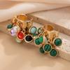 Colorful Stone Multi Pendant Tassel Bead Rings for Women Exaggerated Large Grunge Adjustable Finger Ring Geometric Jewelry Accessories Gift