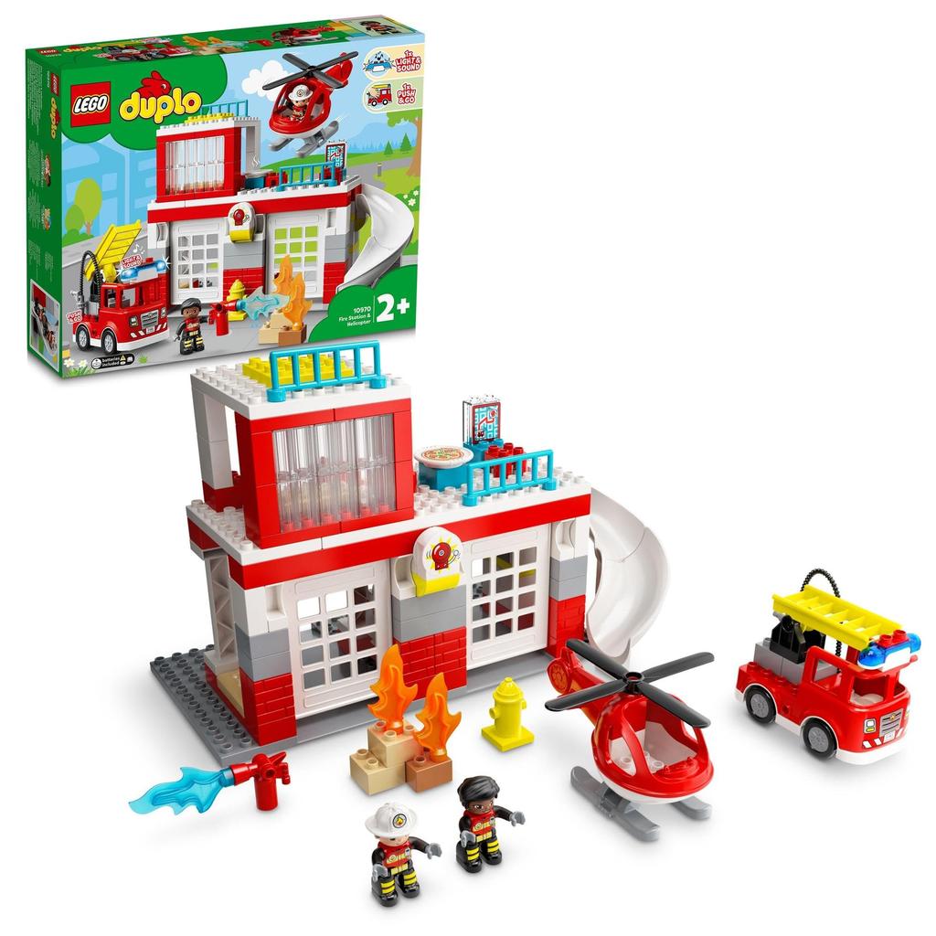LEGO Duplo Duplo City Firefighter Helicopter 10970 Toy Block Present Infant Baby Firefighter Helicopter Boys Girls 2 years old and up