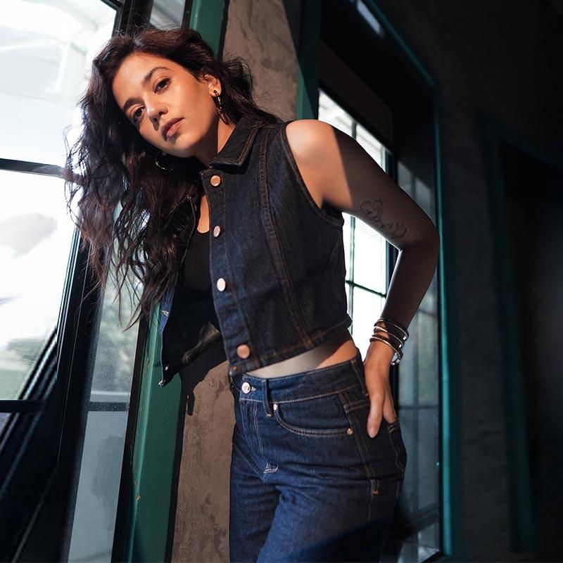 Damskie Zestawy Jeansowe Marynarka Jeansowa Jednorzędowa Topy Spodnie Szerokie Nogawki Wysoki Stan Moda Y2K High Street Zestaw