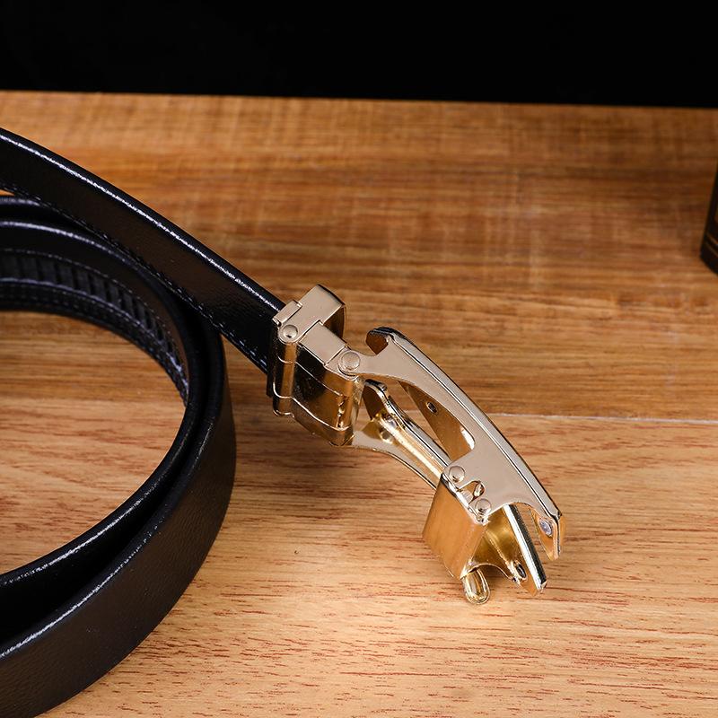Gold Z-buckle Men's Automatic Belt Fashion PVC Men's Belt