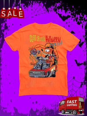 Happy HALLOWEEN Ed Roth Rat Fink Gift For Fan S2345XL Orange T-shirt TMB3384