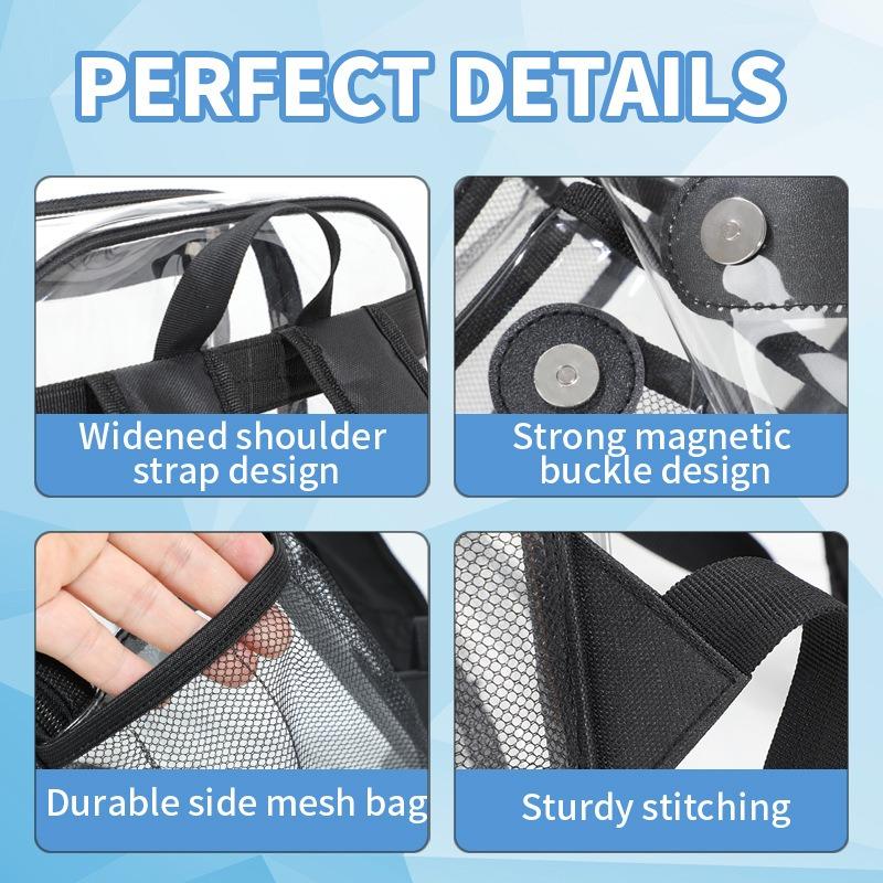 School bag Student PVC school bag Large capacity travel computer Cosmetics storage bag PVC transparent backpack