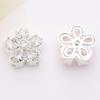 14K Gold-Plated Copper Zircon Five-Petal Flower Spacer Beads for DIY Crystal Bracelet Jewelry