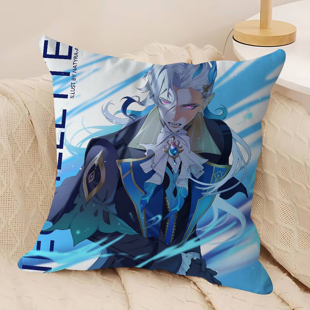 Neuvillette Genshin Impact Kissenbezug Abnehmbarer Waschbarer Kissenbezug – Ganzjahresweiches Leinen