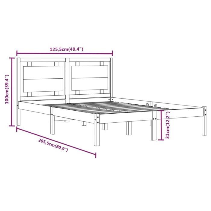 VidaXL Bed Frames White Solid Wood 120x200 Cm 3105531