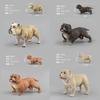 Lifelike Pvc Animal Model Collection Including Bulldog And Shar Pei Decorative Pieces