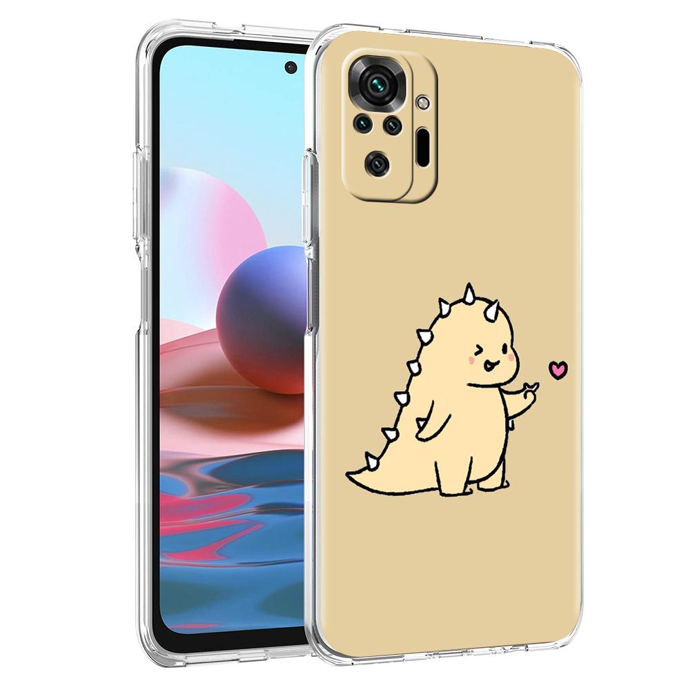 Cute Dinosaur Bear Couple Phone Case For Xiaomi Redmi Note 12 4G 11 10 Pro 5G 10C 10S 9S 9 9T 8T 9C 9A 8 8A 7 K50 K40 Cover