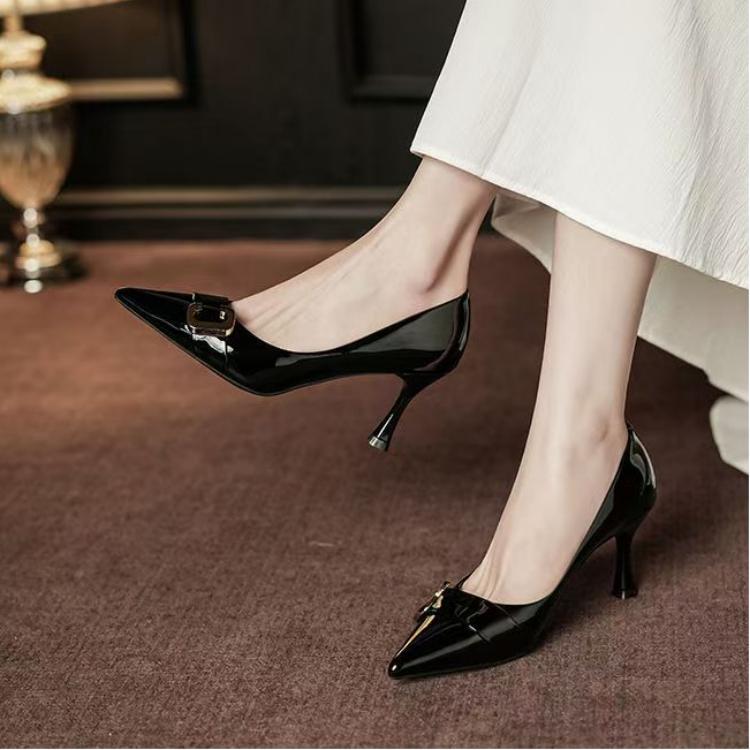 Red High Heels Women's Thin Heels New Spring and Autumn Temperament Women's Shoes Niche Shallow Mouth Pointed Single Shoes