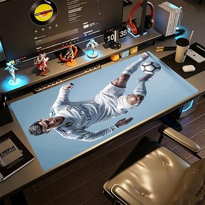 Ronaldo's Precision Kick Large Mouse Pad Keyboard Pad Ultra-Long Desk Mat Non-Slip Rubber Bottom Perfect for Office Desktop Supplies School Home