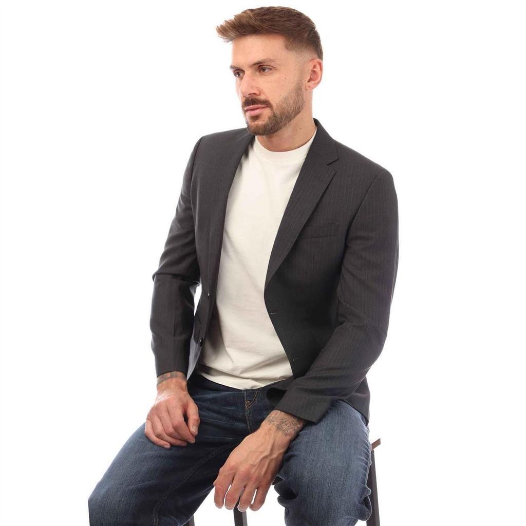 BOSS Mens Pinstripe Virgin Wool Blazer