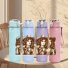 1PC Western Cowgirl Lady 750ml Color Plastic Sports Water Bottle Leakproof Flip Straw Lid Suitable for Sports Office Home Use