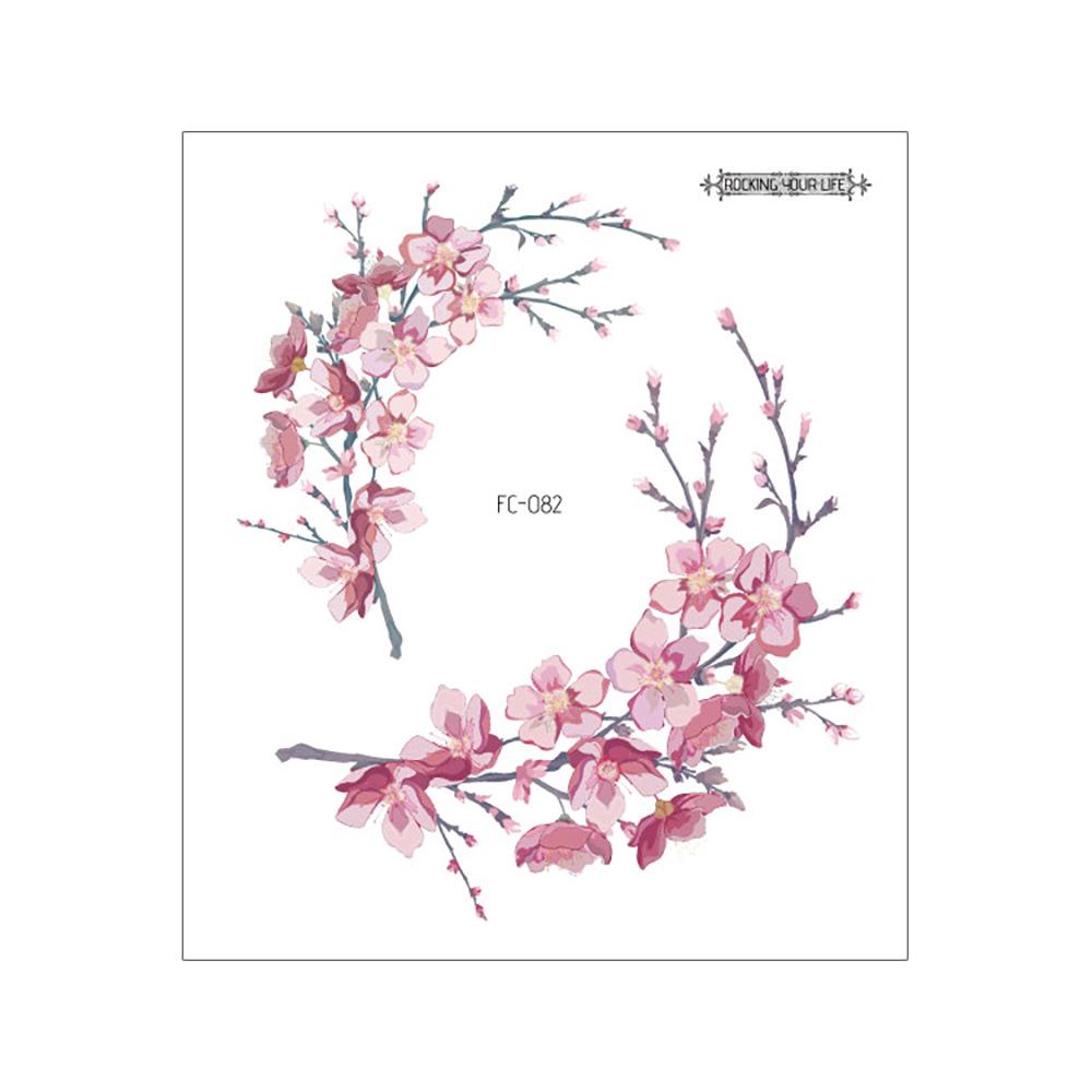 Waterproof Cherry Blossom Tattoo Sticker - Elegant Small Fresh Flower Design for Arm or Collarbone