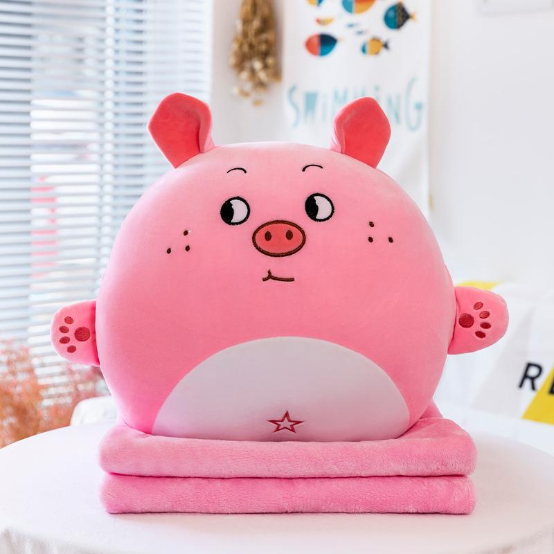 Kreative Tier-Klimaanlagendecke Überwurf Kissen mit Decke Puppe Plüschtier Mittagspausendecke Kinder- und Mädchengeschenk