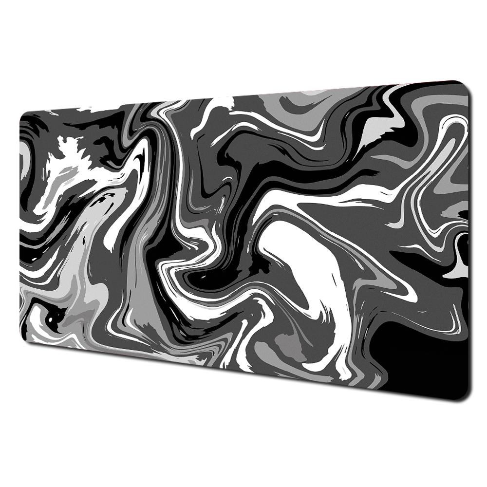 Schwarz-graues abstraktes Muster-Design Mauspads Schreibtischunterlage mit genähtem Rand Gummi rutschfest Gaming-Matte Tastatur-Mauspads 800x300x2mm black