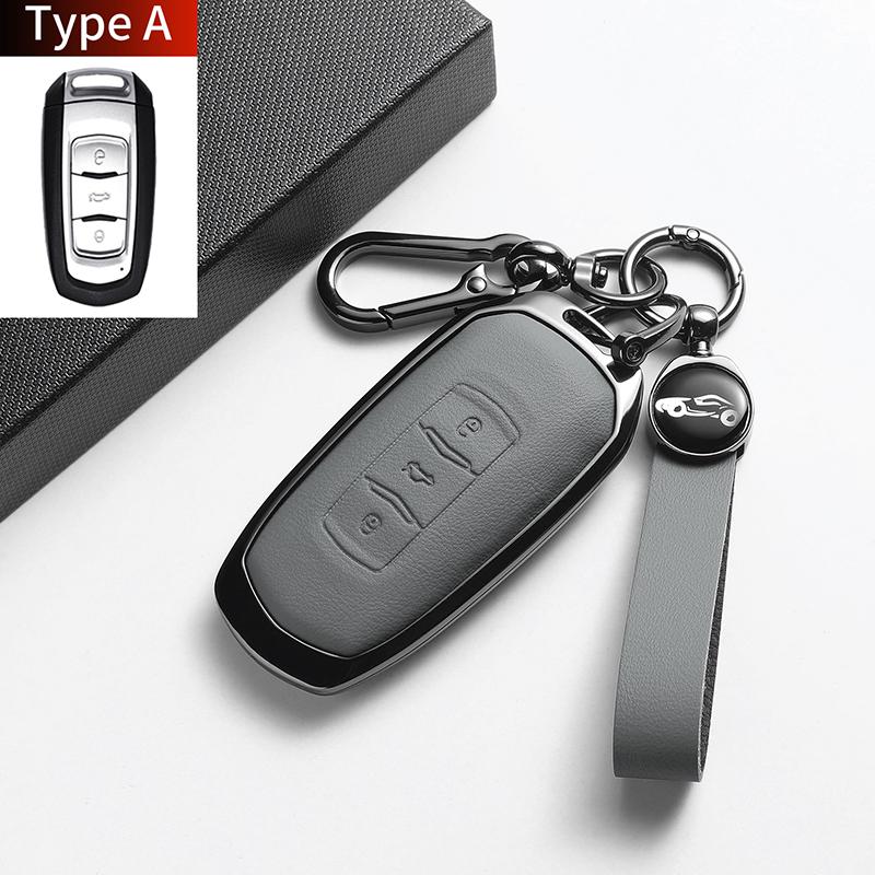 For Geely Emgrand 7 GX3 Atlas GS NL3 Gili Emgrand 7 EX7 GT GC9 Leather Metal Car Key Case Cover Key Protection Shell Accessories