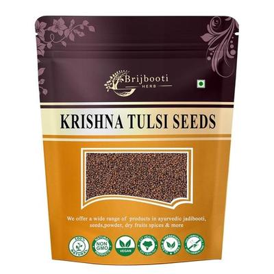 Brijbooti Semínka Krišna Tulsi K Jídlu (100 g) - Shyama Tulsi - Černá semínka - Semínka Tulsi | Certifikováno FSSAI, GMP, ISO