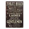 Placa de Metal Vintage Engraçada para Banheiro Lata Sinal Placa WC Lavatório Toilettes Arte de Parede Bar Clube Banheiro Lavatório Banheiro Decoração de Parede